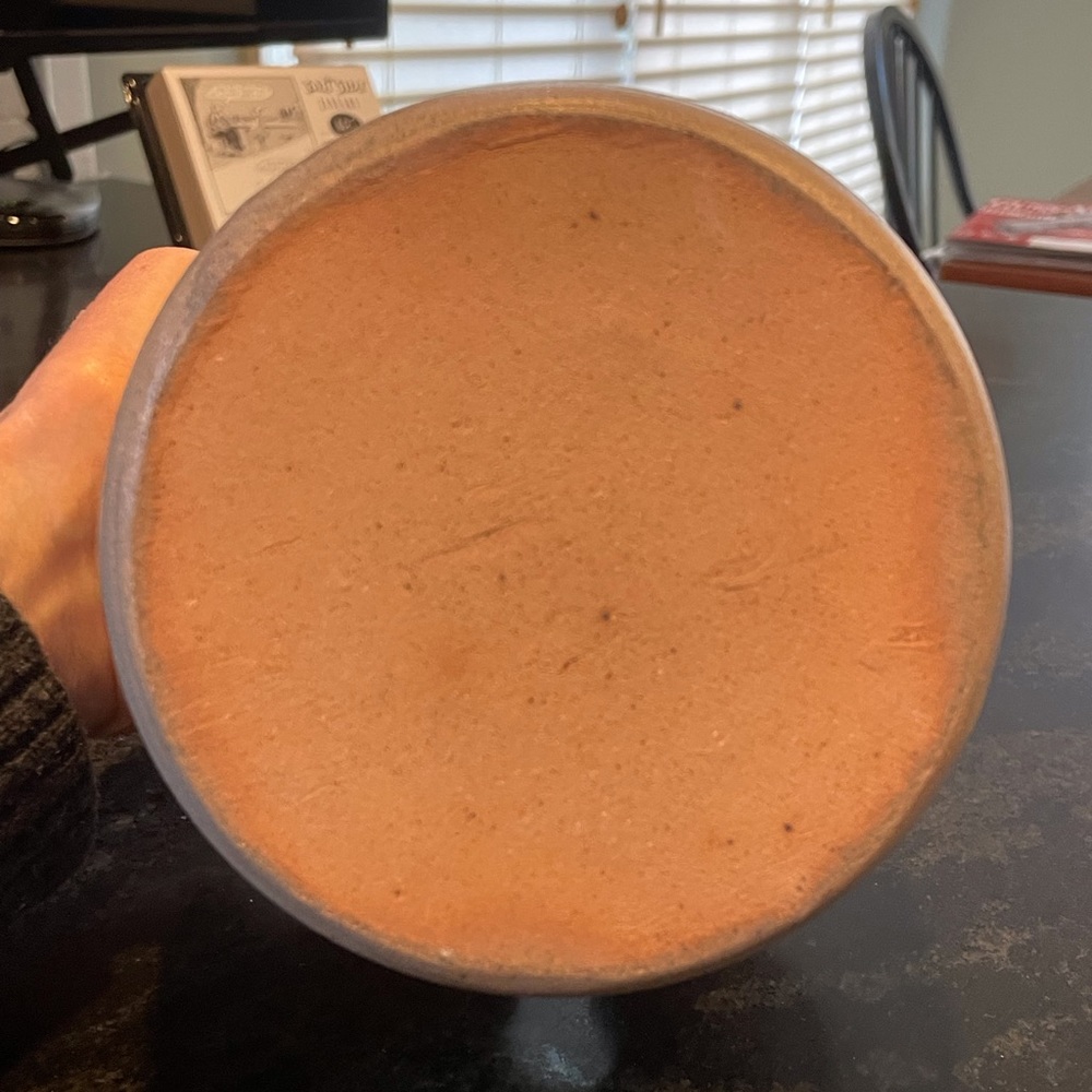 Rowe Pottery vintage salt glaze Snowman cut out crock - Picture 3 of 5